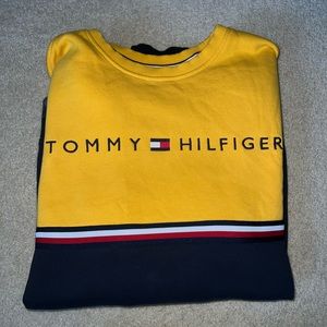 Tommy Hilfiger, yellow/gold and blue XL crew neck. In good condition.